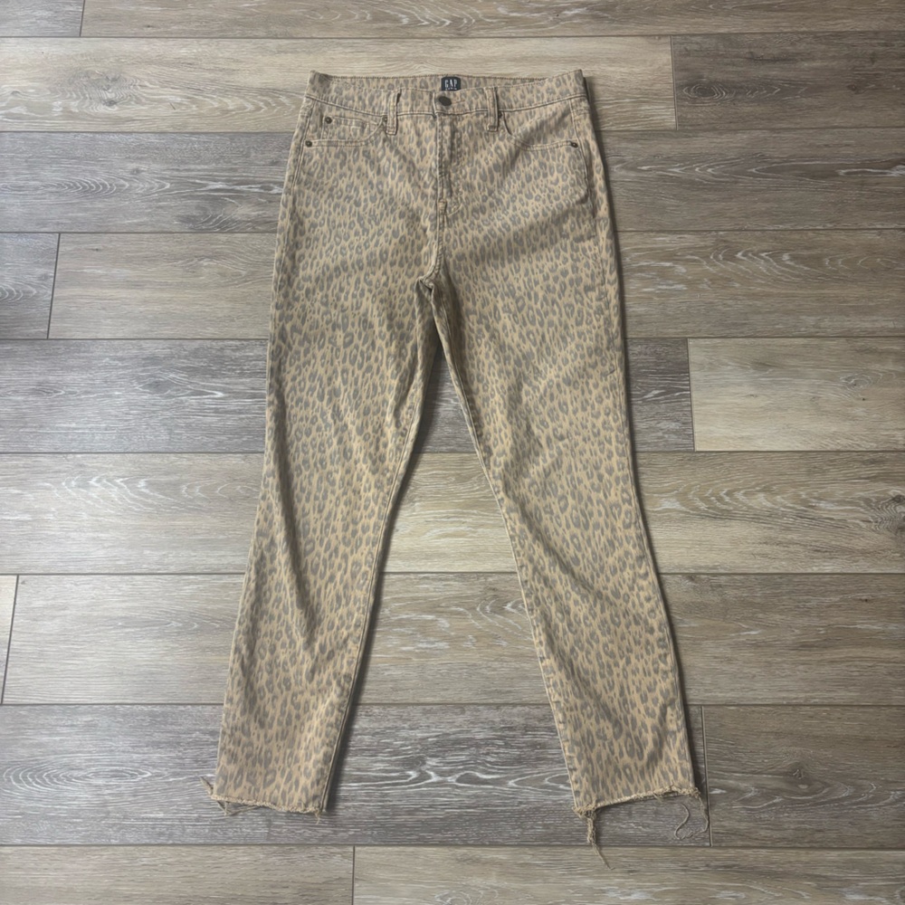 GAP Jeans Sz 10/30 True Skinny Leopard Print Mobwife Neutral Capsule Preppy Chic